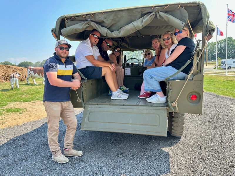 going on a ride through the countryside in Flo's original WWII jeep