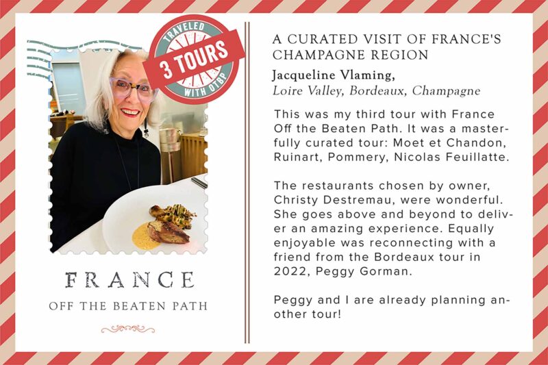 Jacquie Vlaming during Champagne Tour with France Off the Beaten Path.