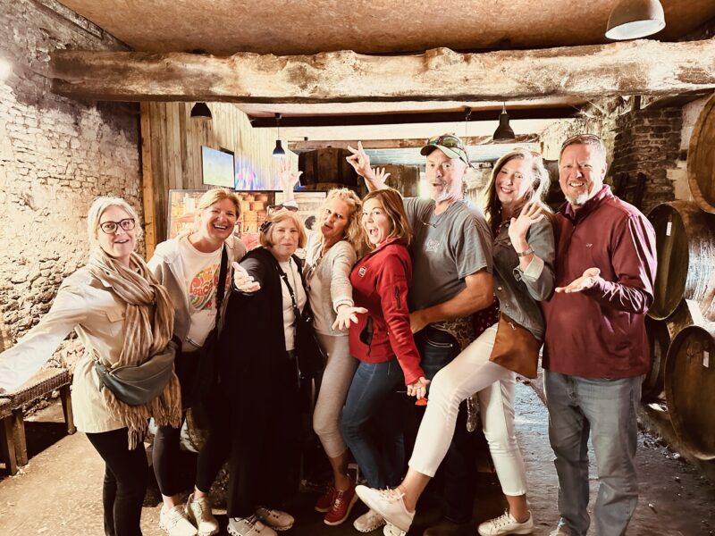 France Off the Beaten Path tour guests at cider and calvados producer during Normandy Tour.