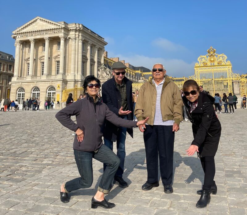 Belinda and family at Chateau de Versailles during France Off the Beaten Path Tour.