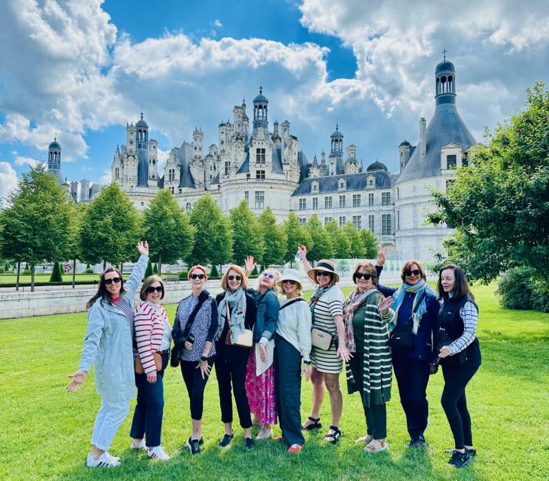 Solo ladies at Chambord castle during France Off the Beaten Path Loire Valley Tour.