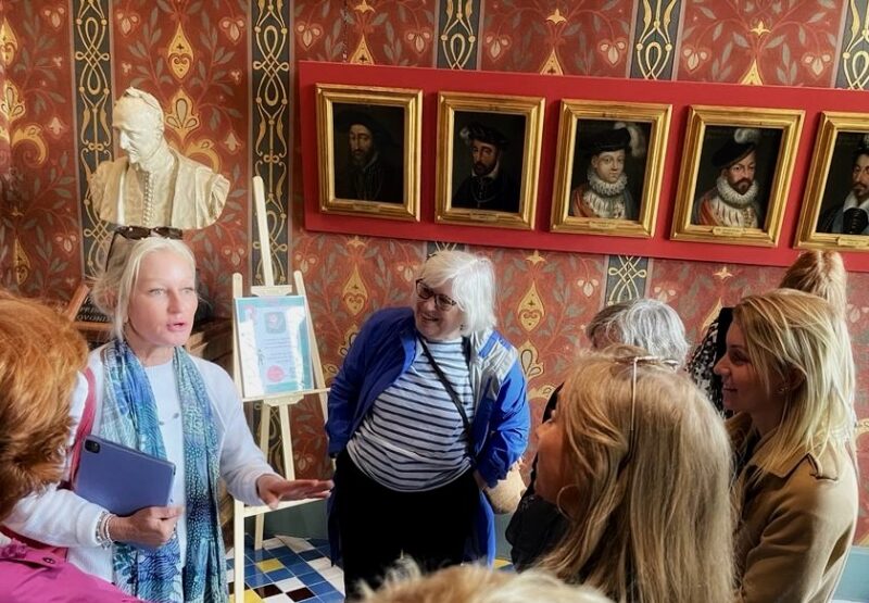 Christy Destremau guiding guests inside Chateau de Blois during Loire Valley Tour.