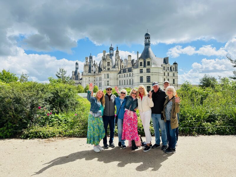 Tour guests at Chambord castle during France Off the Beaten Path Loire Valley Tour.