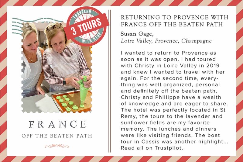 Tour guest Susan Gage review of Provence Tour.